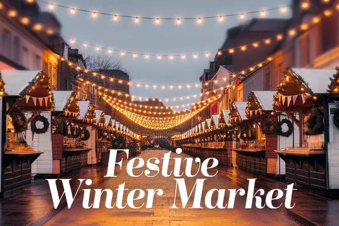 Outdoor winter Christmas market with festive stalls — Christmas activities Surrey for children